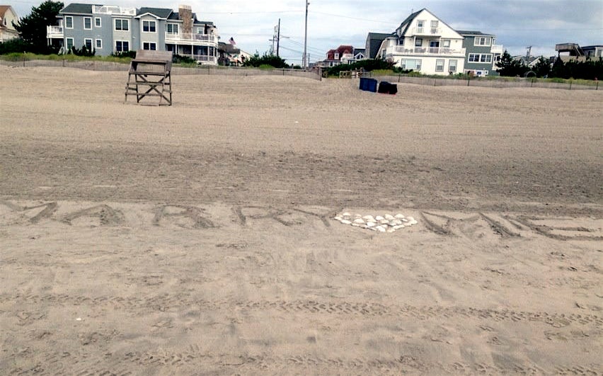  Someone spelled out 'Marry Me' in the sand. Photo courtesy Chuck Collins 