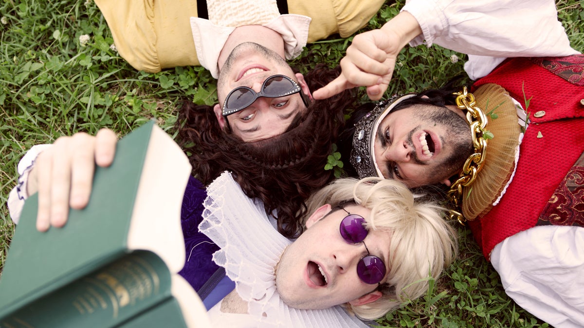  Clockwise from top: Andrew Albitz, Eric Scotolati and Jamison Foreman star in the Contemporary Classic Theatre Company’s “The Complete Works of William Shakespeare (Abridged)” (Photo courtesy of Kathryn Raines for Plate 3 Photography)  