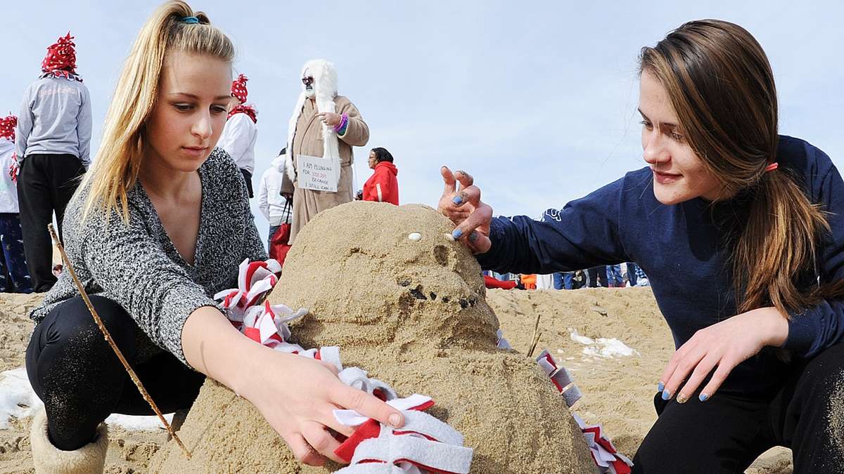 February or not, if you're at the beach, why not make a sand castle? (Chuck Snyder/for NewsWorks)