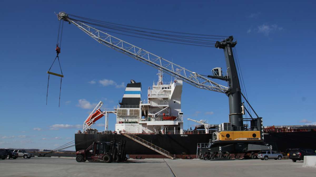 The Paulsboro Marine Terminal is the first port to be built along the Delaware River in more than 50 years. (Emma Lee/WHYY)