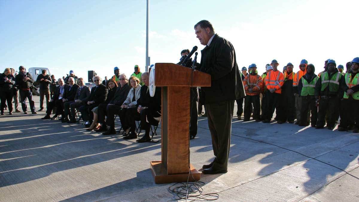 Paulsboro Mayor Gary Stevenson likens the new marine terminal to the movie, ''Field of Dreams.'' (Emma Lee/WHYY)