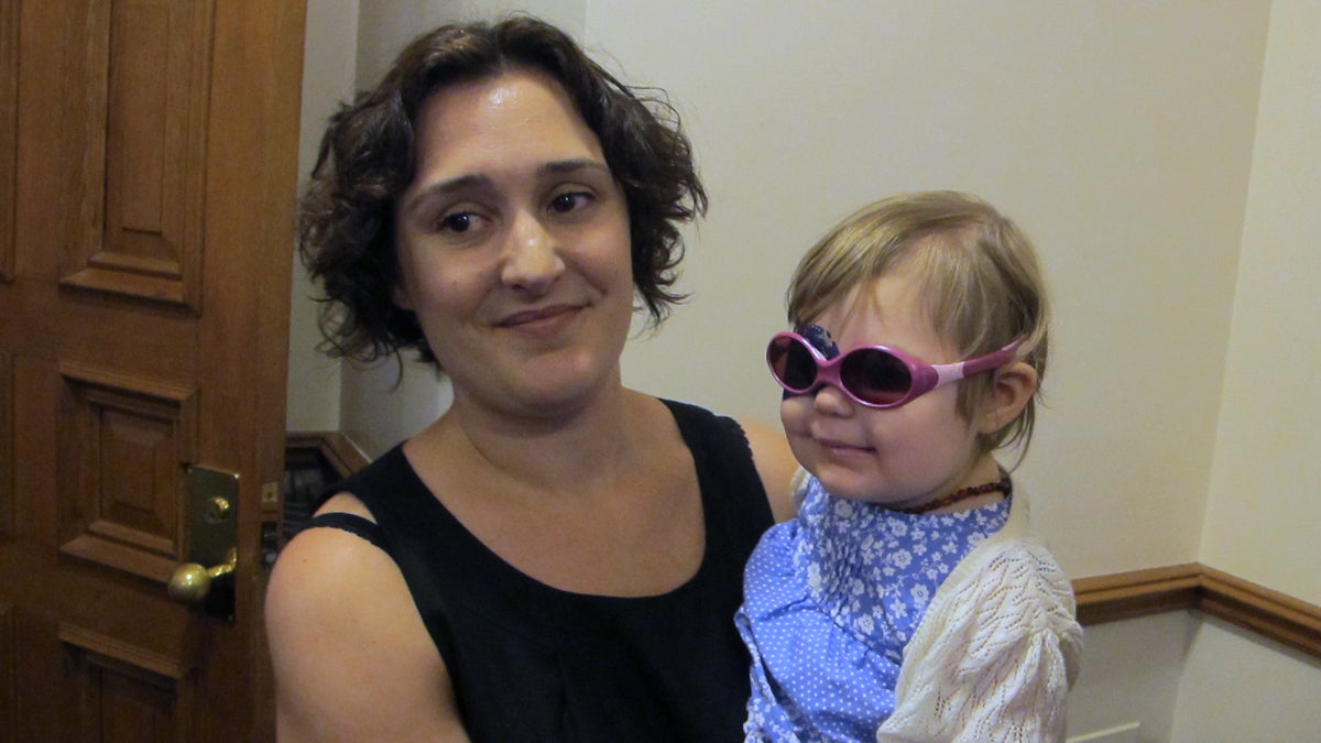  Scotch Plains resident Meghan Wilson is seeking medical marijuana for her 2-year-old daughter Vivia. (Phil Gregory/for NewsWorks) 