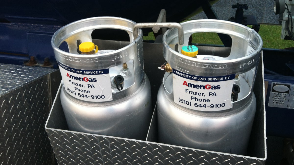  Propane tanks loaded on an AmeriGas truck at the company's headquarters in King of Prussia, Pa.  