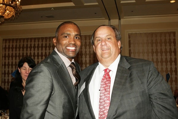 <p><p>Former NBA player Cuttino Mobley (left) with Brian Reynolds, founder and managing partner of Chatham Capital (Photo courtesy of Deborah Boardman)</p></p>
