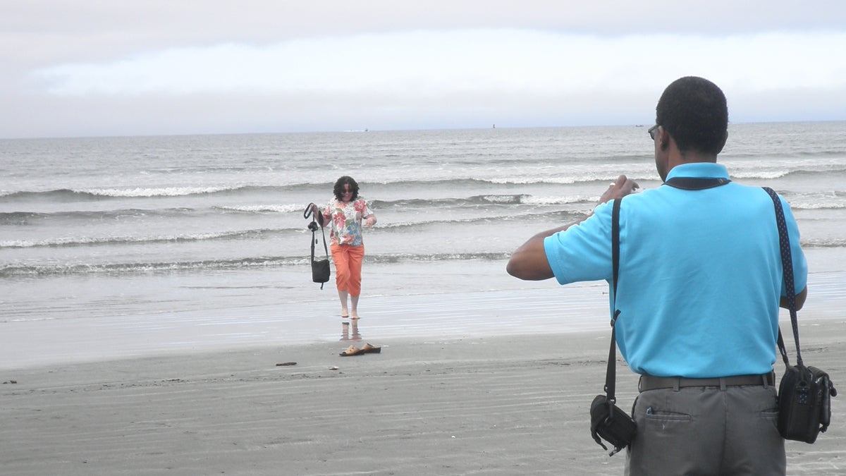  R. Eric Thomas' father is shown taking a picture of his mother in Crescent City, Calif. 