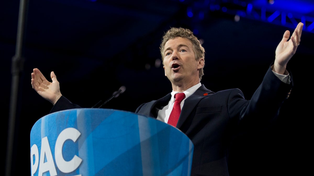  Sen. Rand Paul, R-Ky., is shown speaking at the 40th annual Conservative Political Action Conference in March. (AP Photo/Manuel Balce Ceneta, file) 