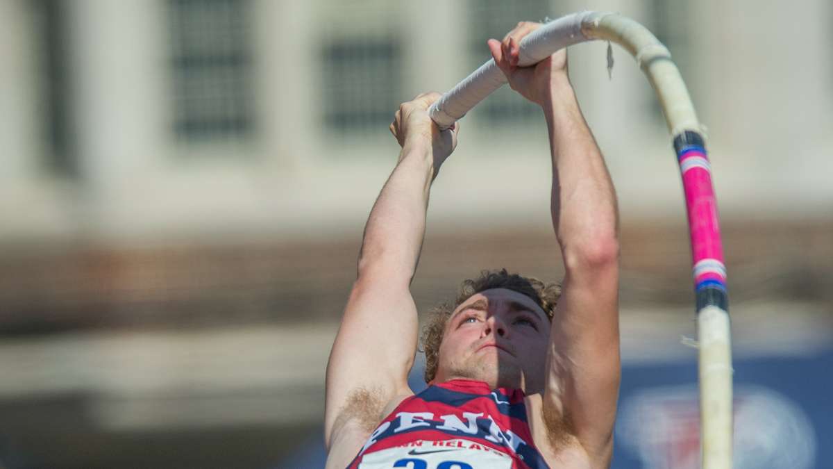 Penn's Nathan Fisher cleared 15 feet 5 inches inches in the men's pole vault.