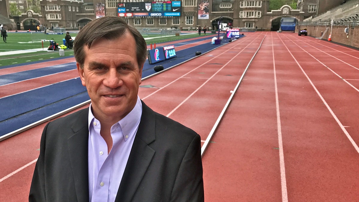  Roger Reina, senior associate athletic director at University of Pennsylvania, is coordinating the Penn Relays events. (Jennifer Lynn/WHYY) 