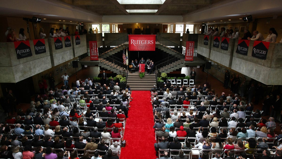  Rutgers transition ceremony at Robert Wood Johnson Medical School in Piscataway (Image courtesy of Tim Larsen/Governor's Office) 