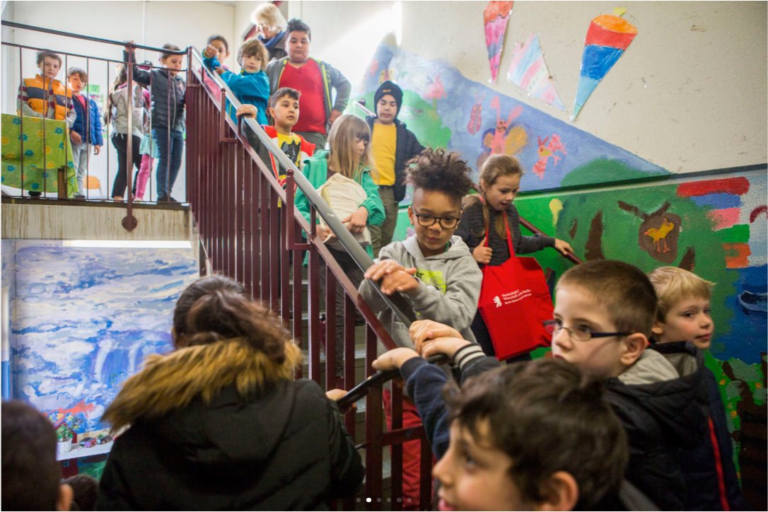 Students at Gustav Falke elementary school in the Wedding section of Berlin, Germany. (Jessica Kourkounis/For Keystone Crossroads)