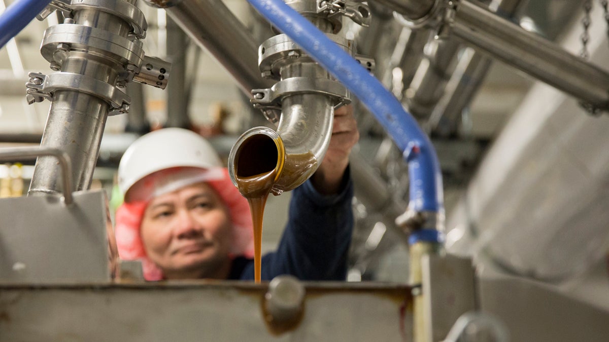  Gertrude Hawk Chocolates is a longstanding family business still going strong in the Scranton area. Today, the company primarily makes ice cream inclusions and ingredients for national companies like Dairy Queen and Ben and Jerry’s. (Lindsay Lazarski/WHYY) 