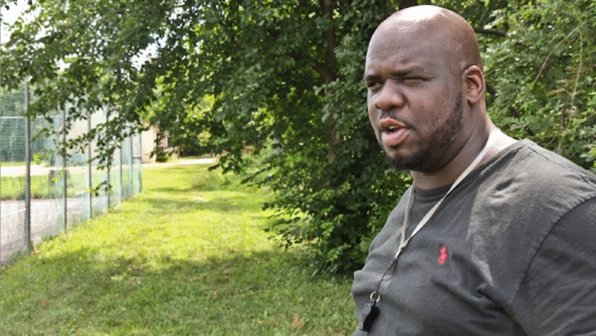  John Fuqua created a basketball league for school children to offer an alternative to the gang-culture that's cropped up over the past few decades in post-industrial Bridgeton. (Kimberly Paynter/WHYY) 