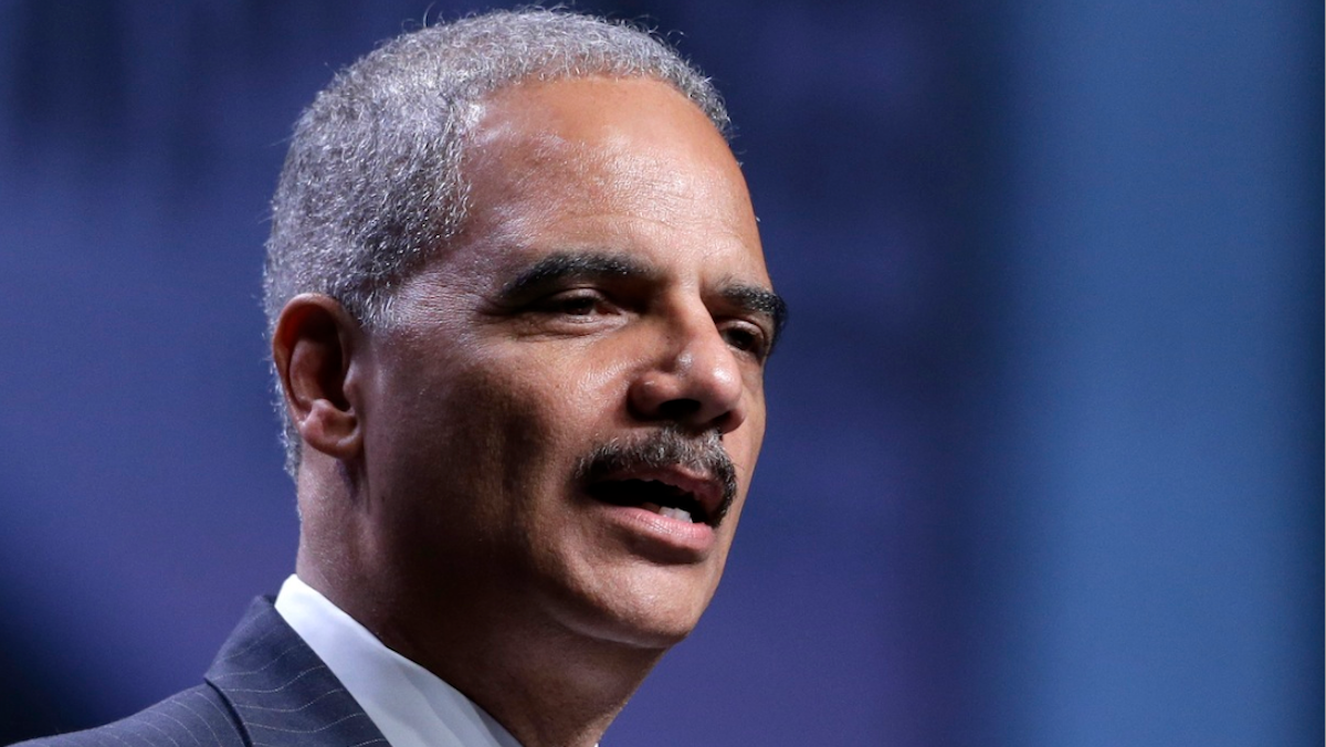  Attorney General Eric Holder announced at the Pennsylvania Convention Center Thursday the Justice Department is opening a new front in the battle for voting rights in response to a Supreme Court ruling. (AP Photo/Matt Rourke) 