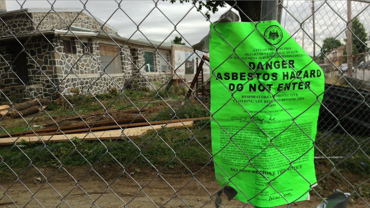  The Kingsley Court developer says that asbestos and a sensitive city-permitting process have teamed up to delay the project. (Brian Hickey/WHYY) 