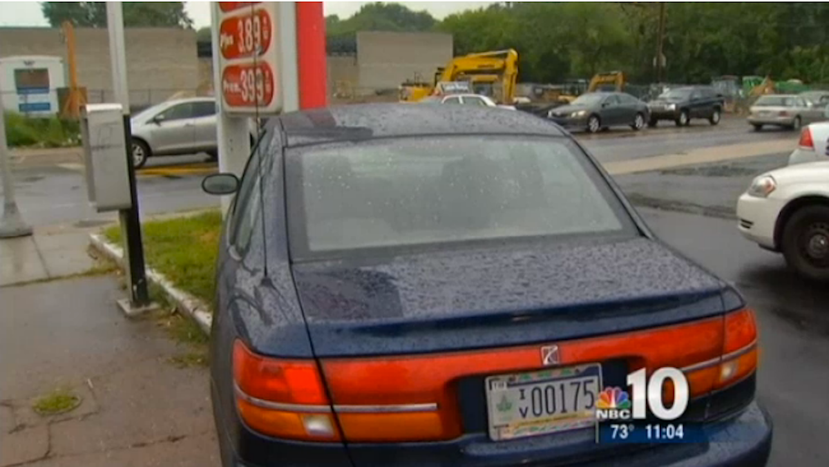  The vehicle from which the woman jumped during a Thursday morning carjacking. (Photo courtesy of NBC10) 