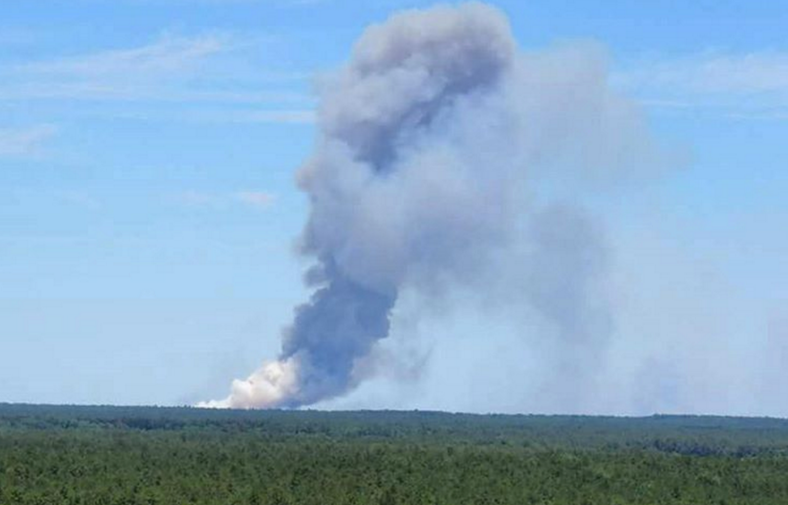The smoke plume from the Joint Base wildfire as spotted by JSHN Instagram contributor @susiesunshine13 from Wharton Forest's Apple Pie Hill fire tower.