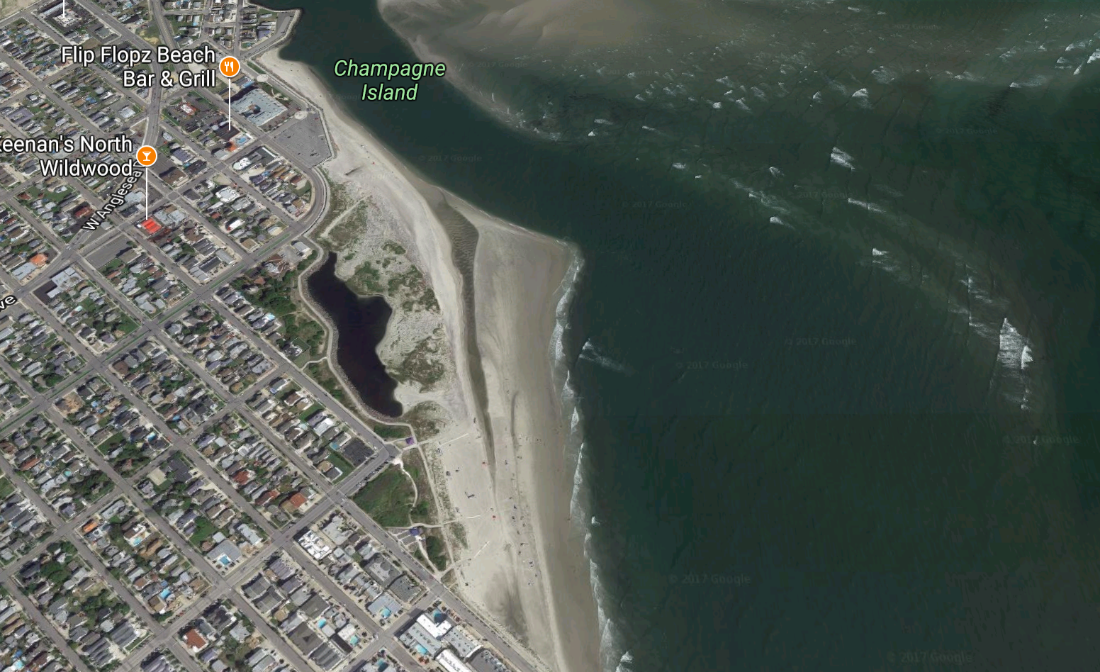 Beaches along the Hereford Inlet in North Wildwood. (Google image) 