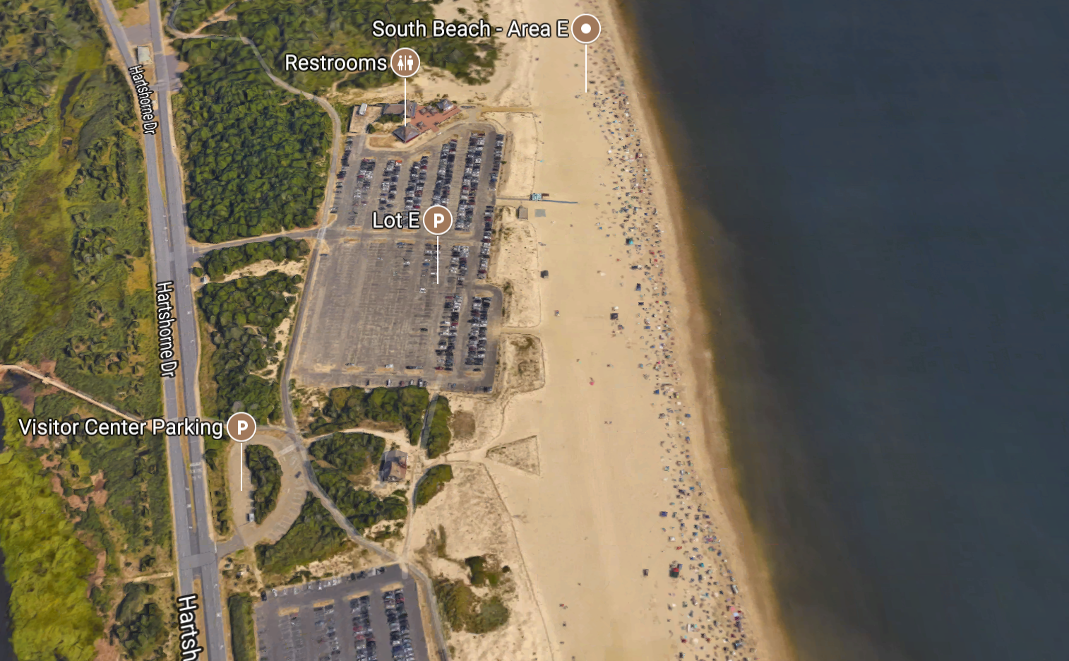  A Google aerial image of Sandy Hook's Beach E.  