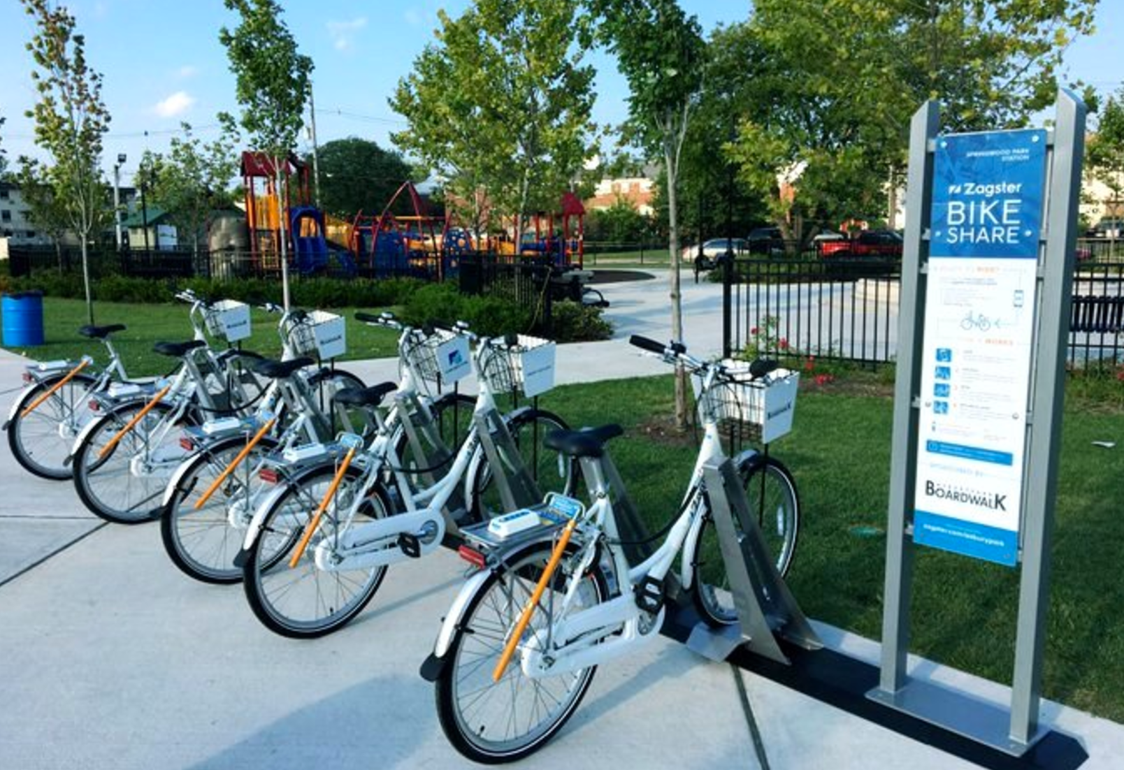 A bike share location in Asbury Park. (Image courtesy of the city of Asbury Park) 