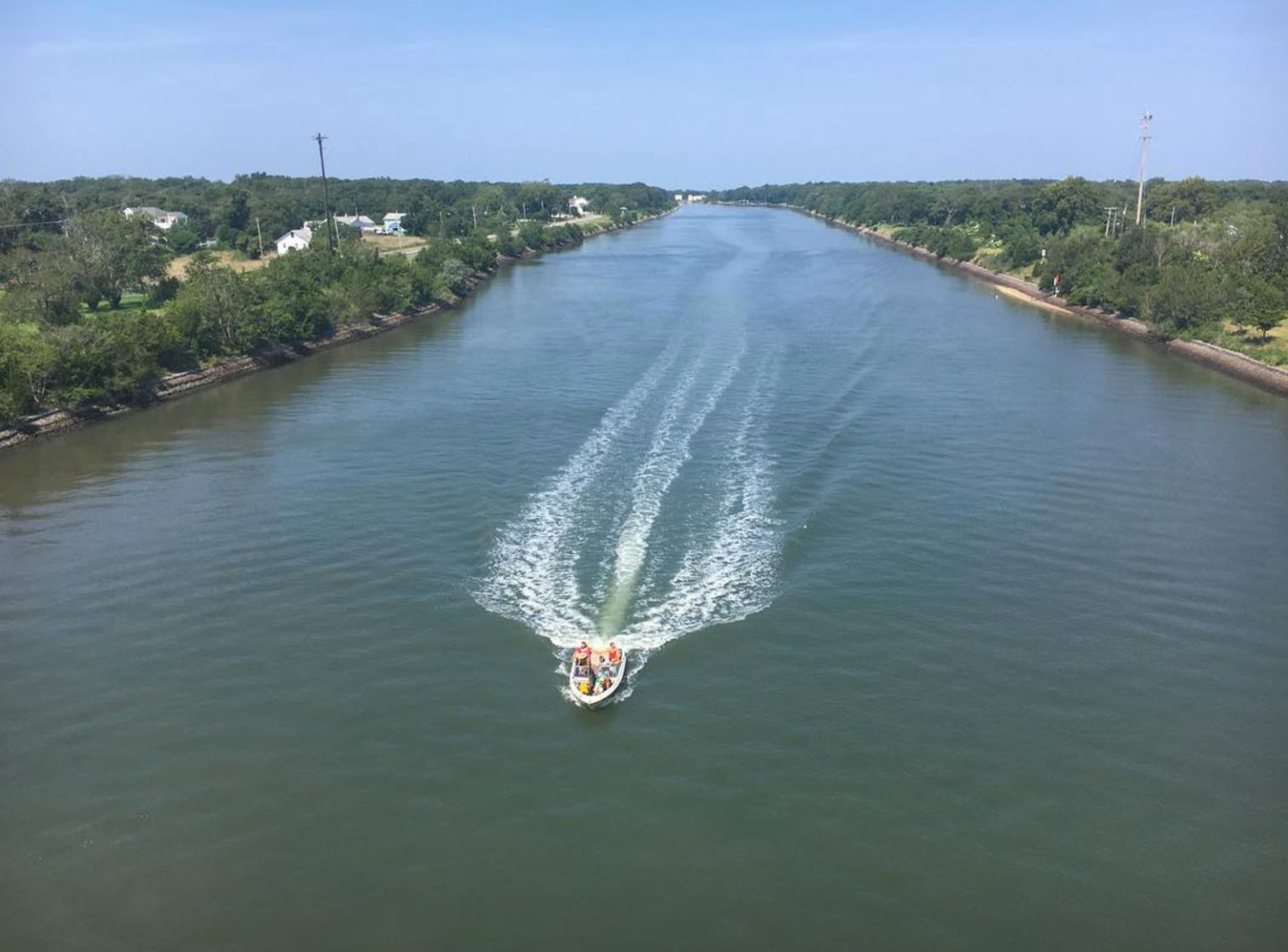 A lone boat cruising the Cape May Canal. (Image: @gpo321 as tagged #JSHN on Instagram)