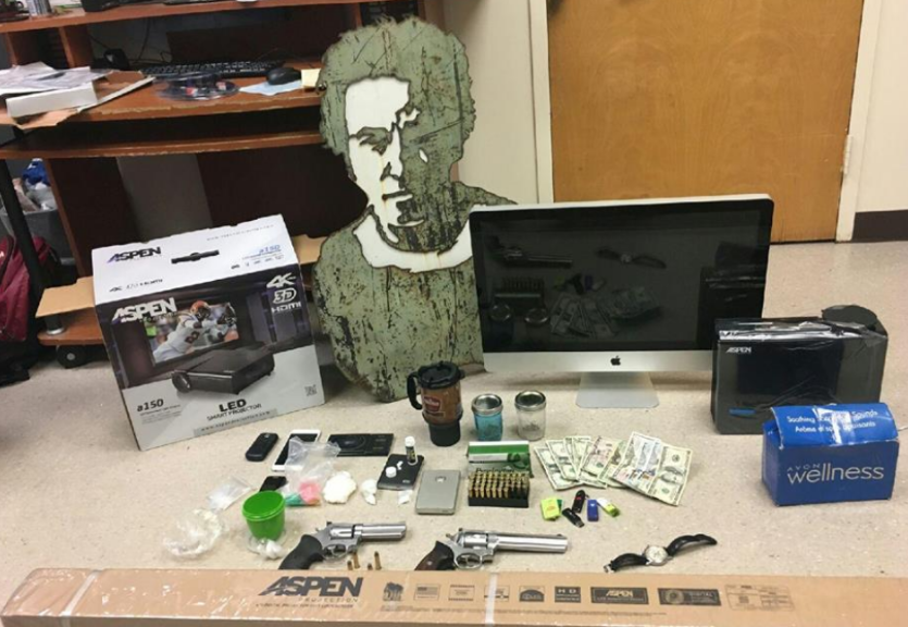  Items uncovered in a Feb. 17 Asbury Park raid. (Image courtesy of the Asbury Park Police Department) 