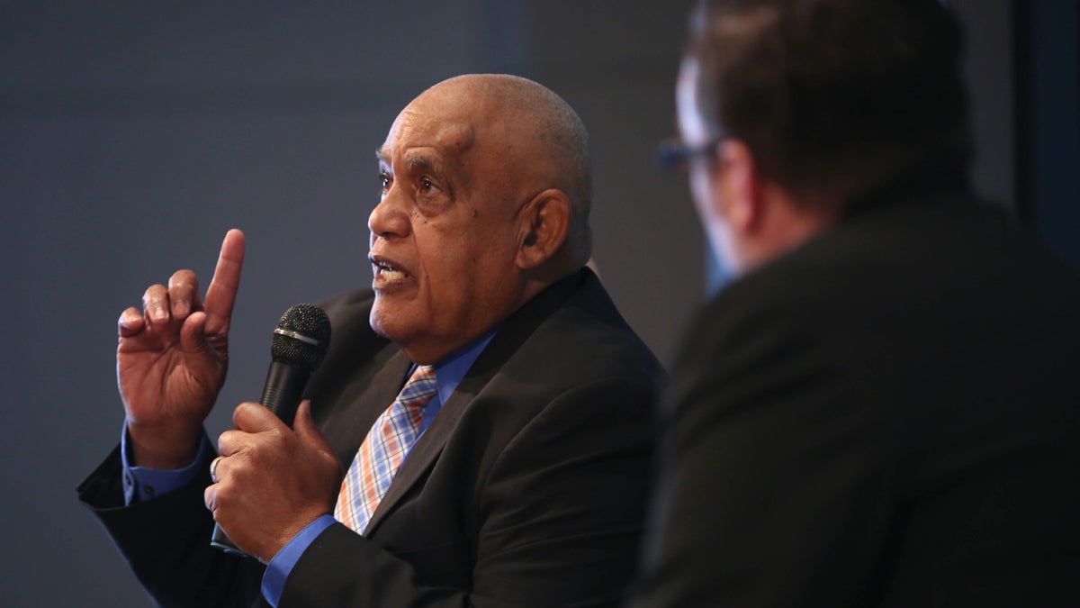 Milton Street speaks at the WHYY Penjerdel Council mayoral forum at WHYY in Philadelphia on Wednesday, April 15, 2015. ( STEPHANIE AARONSON / Staff Photographer )