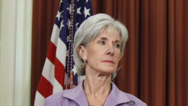  Health and Human Services Secretary Kathleen Sebelius is shown in the Oval Office in this 2011 file photo. (AP Photo/Charles Dharapak, file) 