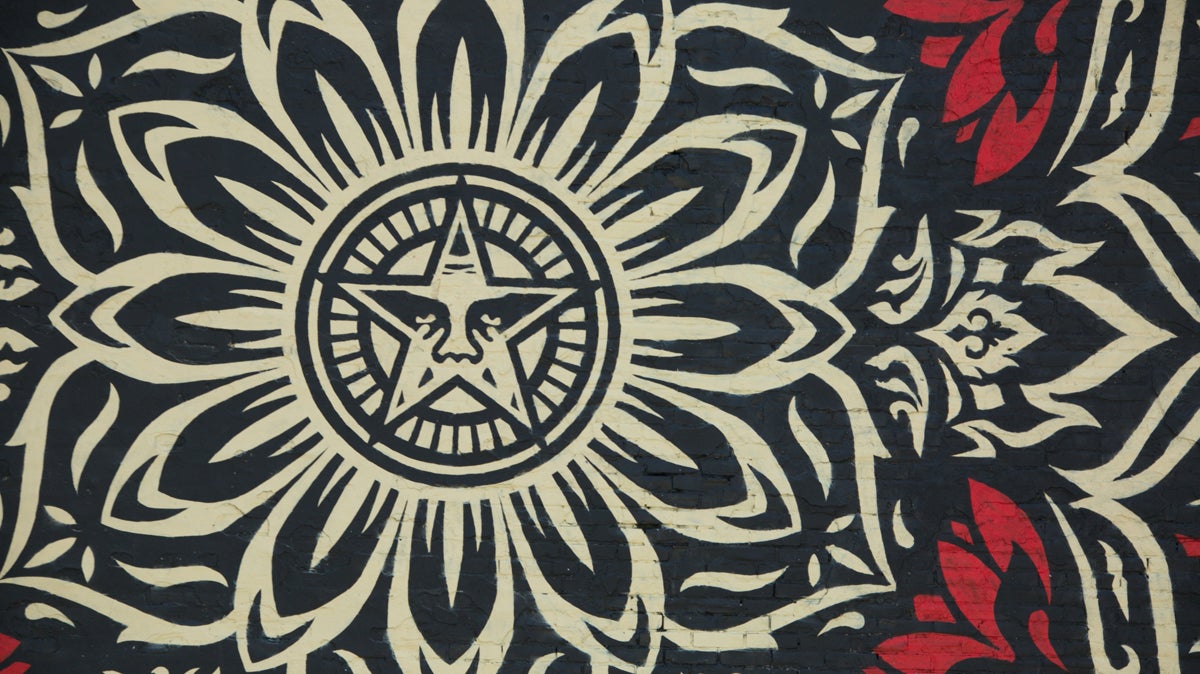  Shepard Fairey's 'Lotus Diamond' on Frankford Avenue near Girard. (Nathaniel Hamilton/for NewsWorks) 