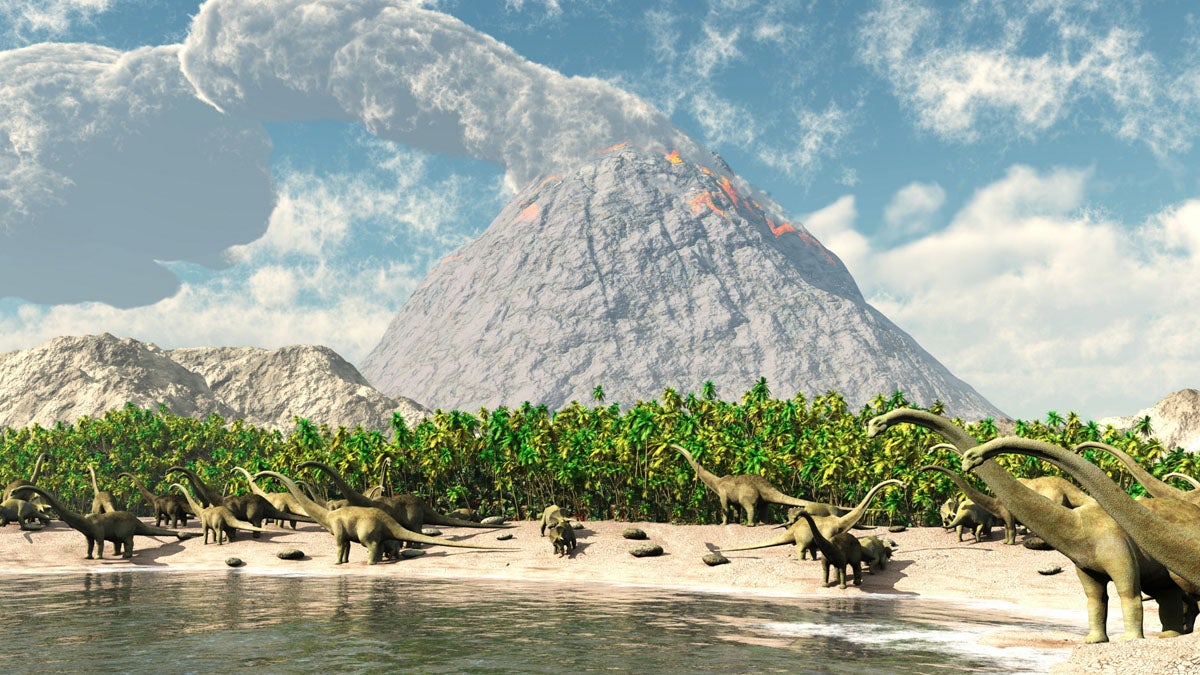  New research from a Princeton University team suggests that volcanoes may have helped hasten the die-off of dinosaurs 65 million years ago.(<a href=