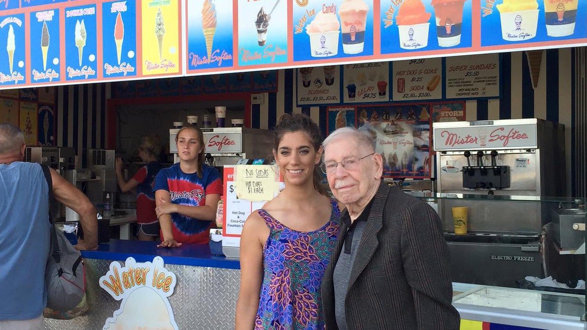  Les Waas is shown with his granddaughter Jennifer at a Mister Softee stand in Ocean City, New Jersey. (Michael Shunfenthal) 