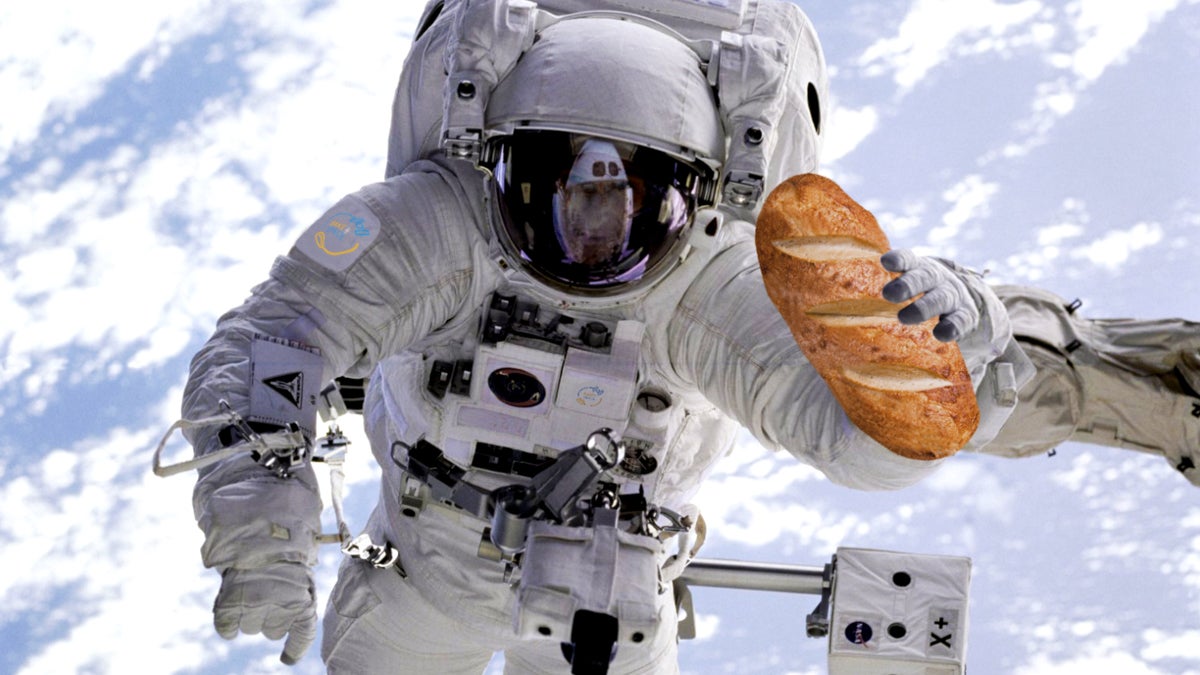 A concept photo illustrates what it could look like if an astronaut had freshly baked bread in space. (Courtesy of NASA/ Bake in Space GmbH)
