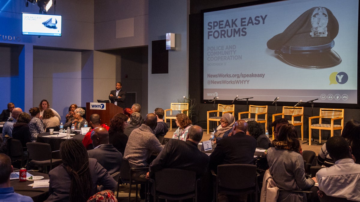 Neighbors from across Philadelphia attended a community policing forum at WHYY on Nov. 17.