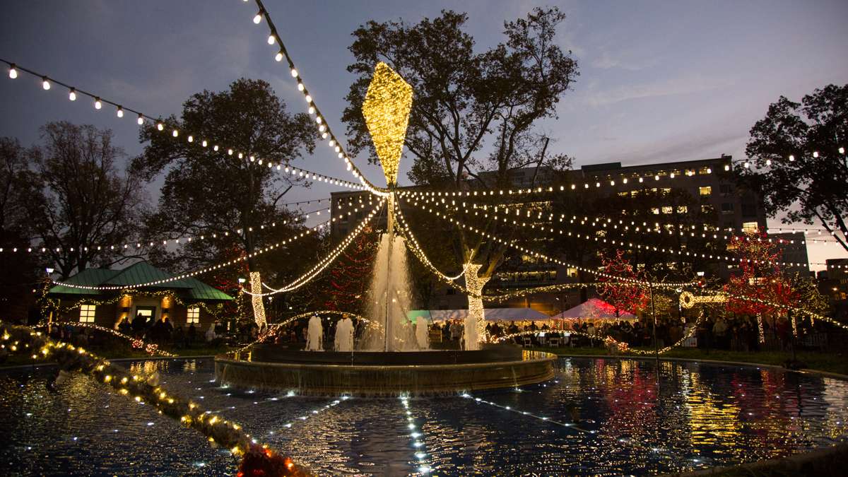 The Franklin Square Electrical Light Spectacle is presented by PECO. More than 50,000 lights dance to holiday music performed by The Philly Pops.