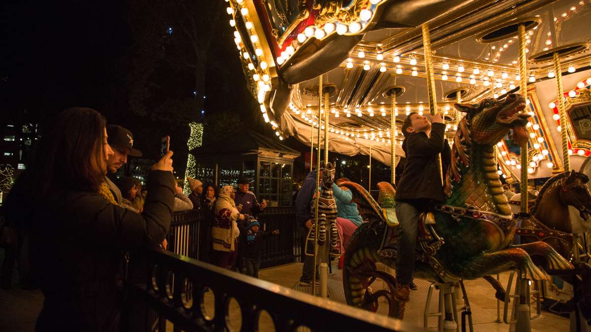 All of Franklin Square's regular attractions are open until 8 p.m. during The Franklin Square Holiday and Light Festival, including Square Burger, mini golf, and the carousel.