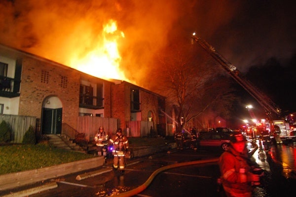 <p><p>One person was injured in the fire that damaged several units.  (John Jankowksi/for NewsWorks)</p></p>
