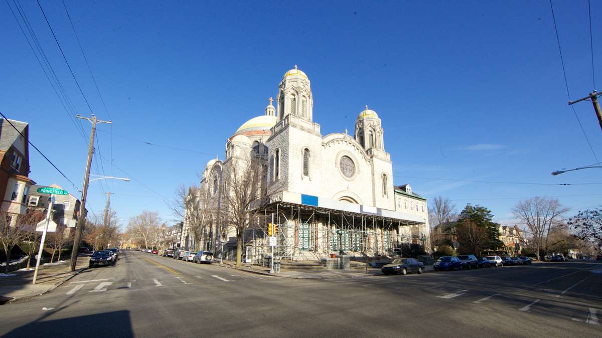 St. Francis de Sales Roman Catholic Church has almost completed its restorations, located at the corner of Springfield Ave. and South 47th St. (Nathaniel Hamilton/for NewsWorks)