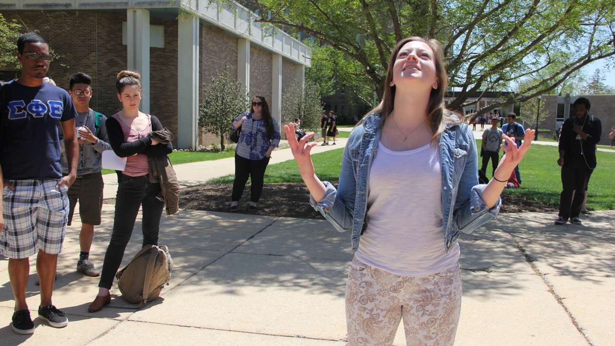 West Chester University students rally against campus sexual assault, sharing their feelings and personal stories in order to increase awareness. (Emma Lee/for NewsWorks)