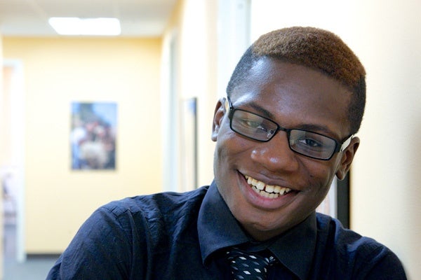 <p><p>Summer Search student Joseph English is 18 and is attending Abraham Lincoln High School. (Nathaniel Hamilton/for NewsWorks)</p></p>
