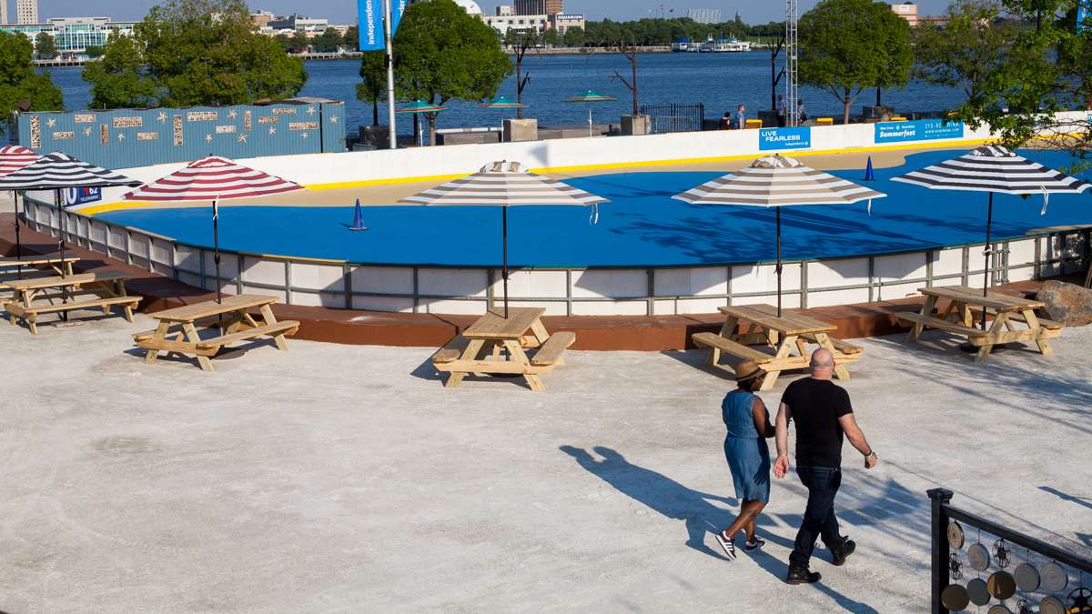 The RIver Rink was opened for roller skating at Penn's Landing Thursday.