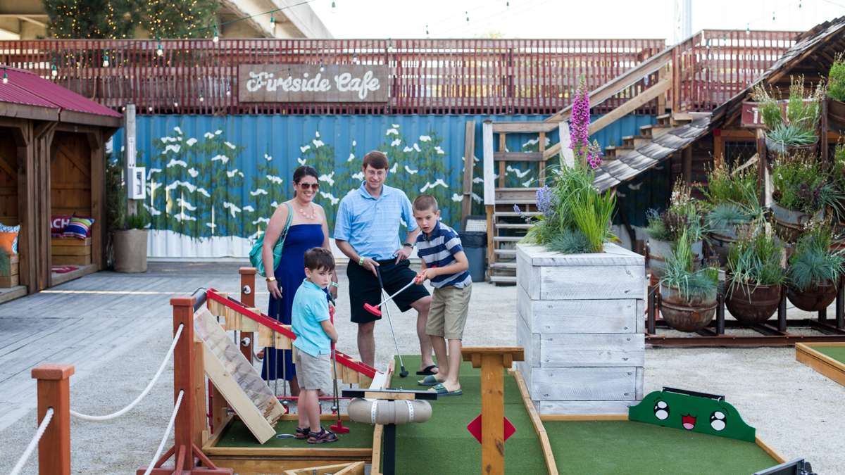 A mini golf course was added to this year's version of the River Rink at Penn's Landing.