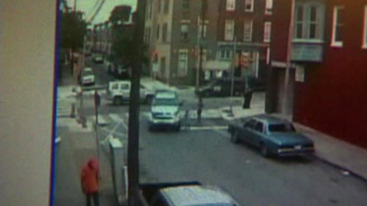  Surveillance footage just before the hit-and-run. (Courtesy of NBC10) 