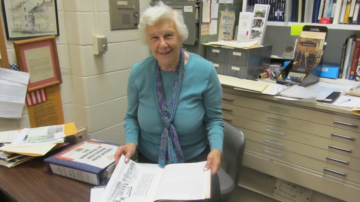  Sylvia Myers is a longtime volunteer at the Roxborough branch of the Philadelphia Free Library.  (Megan Pinto/NewsWorks) 