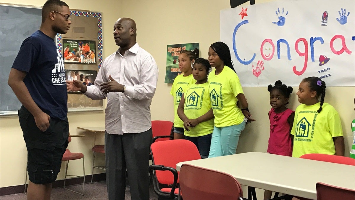  Taco Bell scholarship recipient Johnny Means receives the good news. (Nichelle Polston/WHYY) 