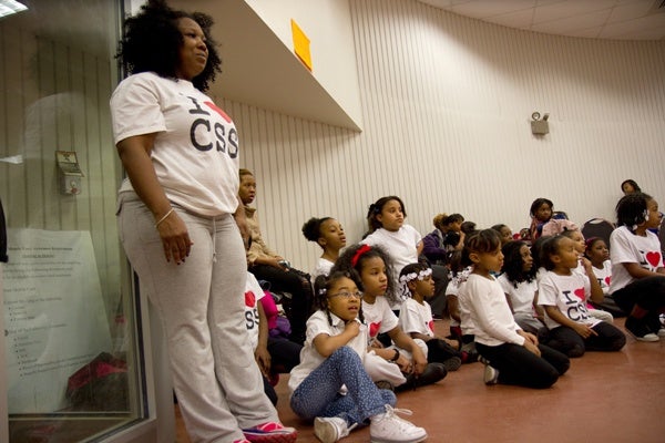 Tawanda Jones founded the drill and dance team to inspire confidence in the girls and members.  (Lindsay Lazarski/WHYY)
