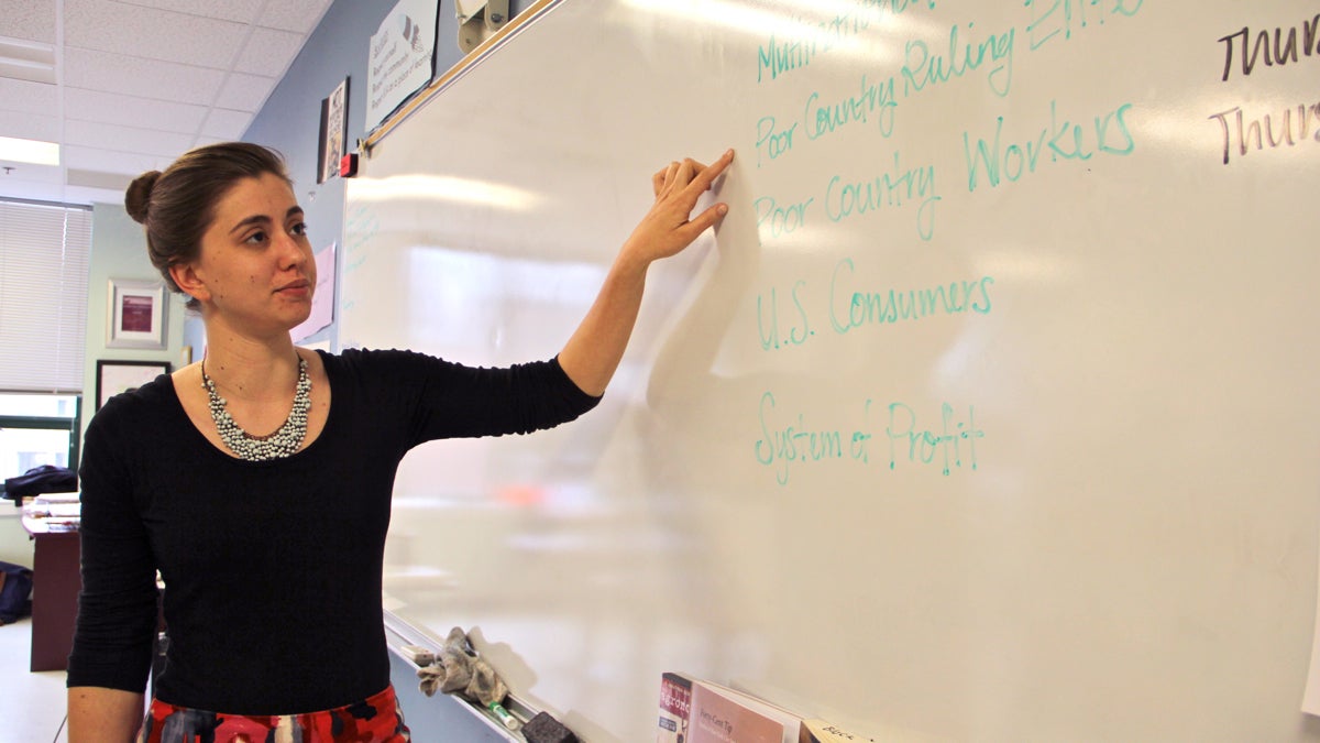  Sophie Date is a student teacher at Science Leadership Academy. After finishing her master's degree at the University of Pennsylvania, she hopes to teach high school social studies in the Philadelphia public school system. (Emma Lee/WHYY) 
