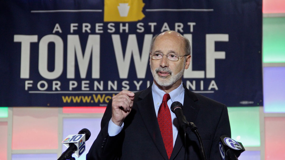  Just 38 percent of Pennsylvania voters think Gov. Tom Wolf is doing a good or excellent job, according to a Franklin & Marshall College poll.(Emma Lee/WHYY) 