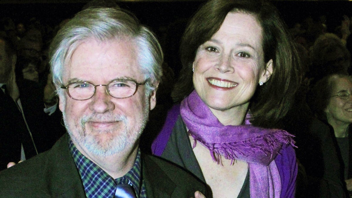  Playwright Christopher Durang, left, with actress Sigourney Weaver at curtain call on opening night of 