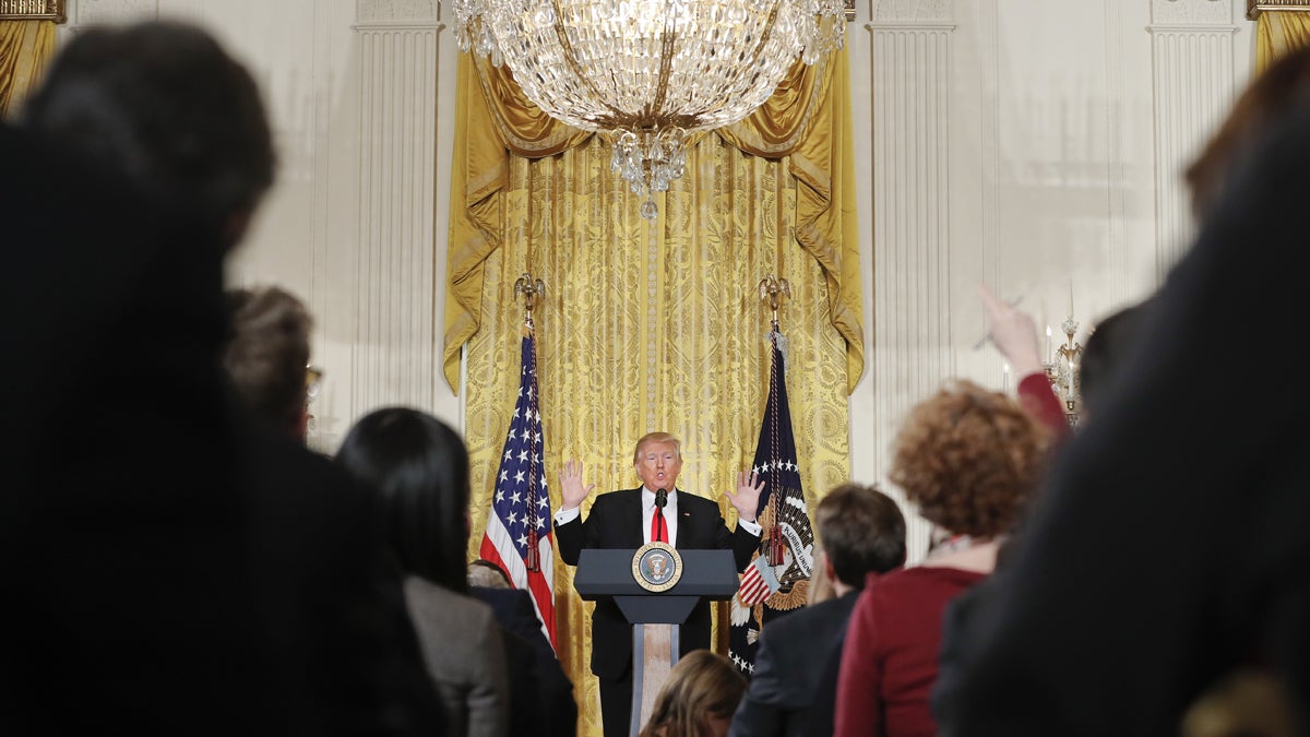  President Donald Trump speaks during a news conference in the East Room of the White House in Washington, Thursday, Feb. 16, 2017. (AP Photo/Pablo Martinez Monsivais) 