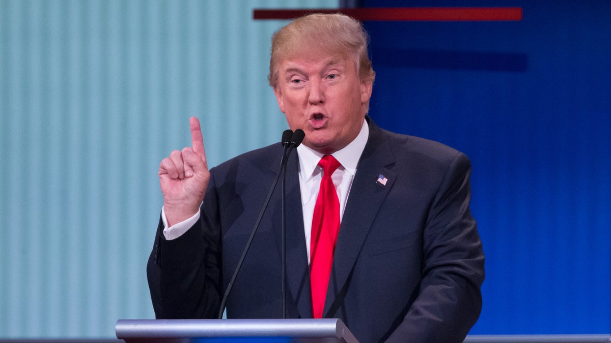  Republican presidential candidate Donald Trump during the first GOP debate. ((AP Photo/John Minchillo) 