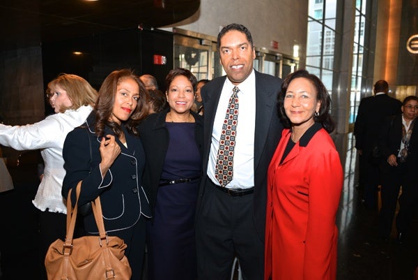 <p><p>Volunteer award winner Darryl Anderson of Lee Hecht Anderson (center) with his family (from left) sisters Michelle Anderson Lee and Brenda Diggs, and his wife Jan Anderson (Photo courtesy of Paul Coker)</p></p>
